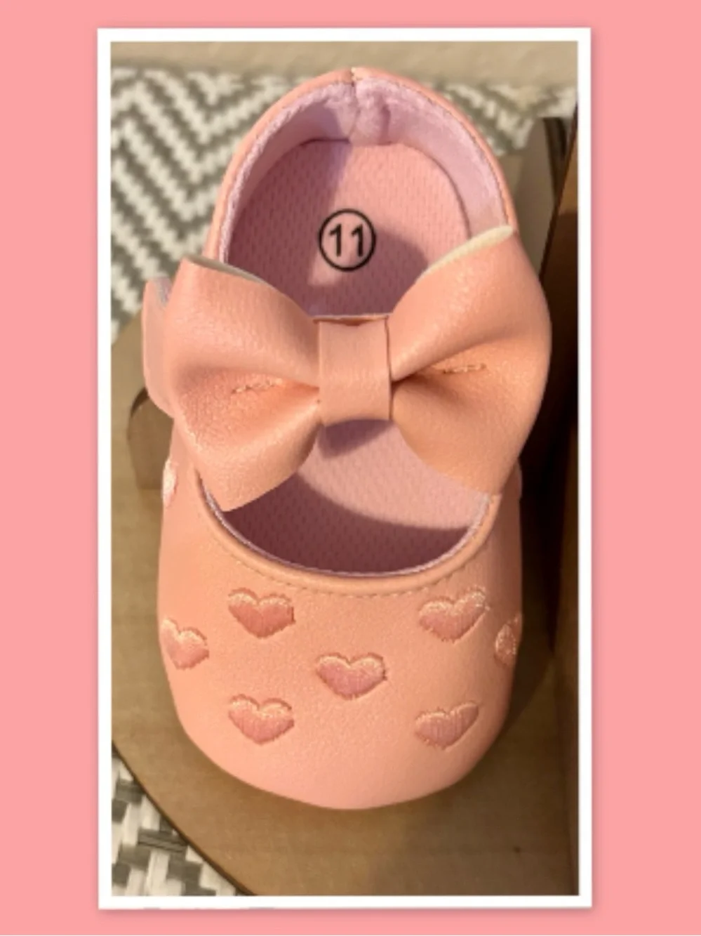 Infant Pink Soft Sole Pre-Walker Shoes ~ Size 11